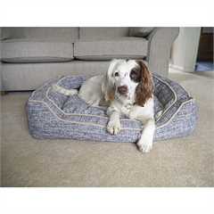 40 Winks Luxury Box Dog Bed - Slate and Oatmeal